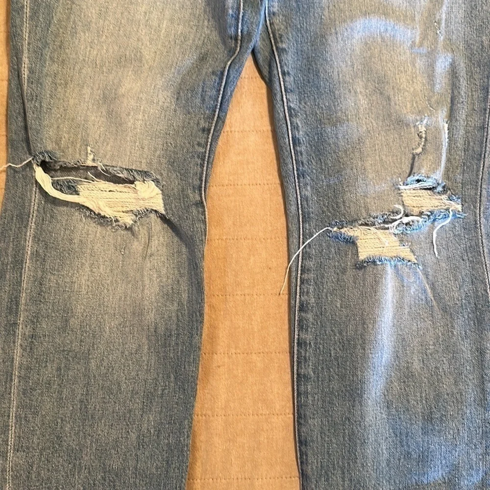 Womens J Crew Slim Broken In Distressed Stretchy Boyfriend Jeans Size 27T EUC